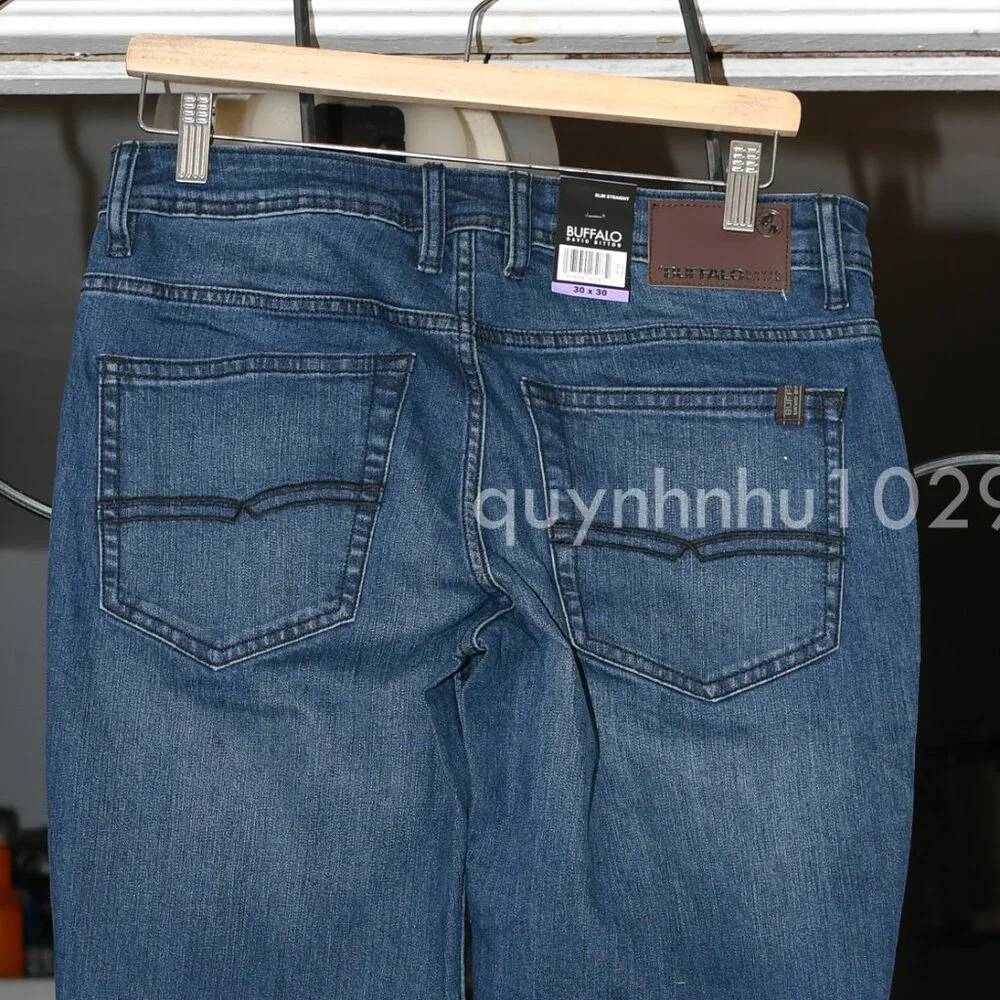 Buffalo David Bitton Mens Slim Straight Stretch Denim Jeans BLUE,
